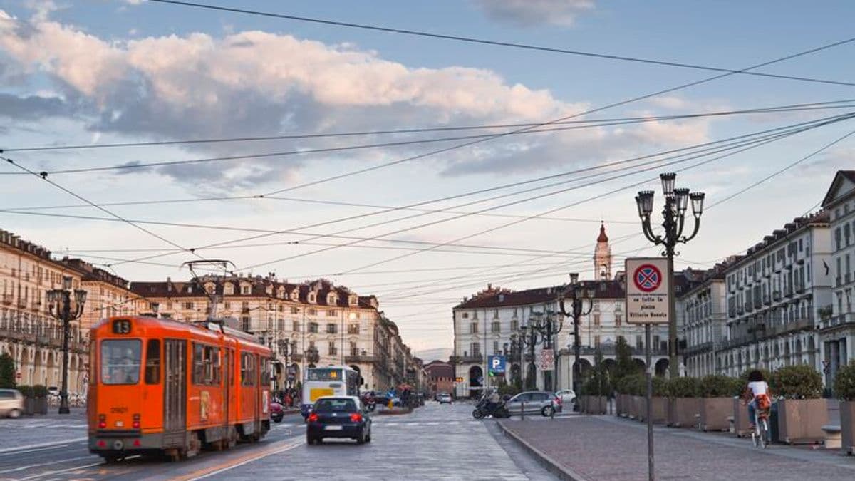 Piazza Vittorio Veneto in the early morning