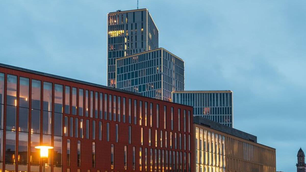 Modern architecture at dusk